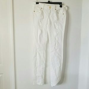 Distressed White Skinny Jeans